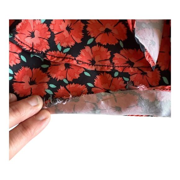 Anthropologie ETT TWA VirginieRed Floral Ruffle Flared Poppy Print Pants Size 2 - Picture 8 of 16